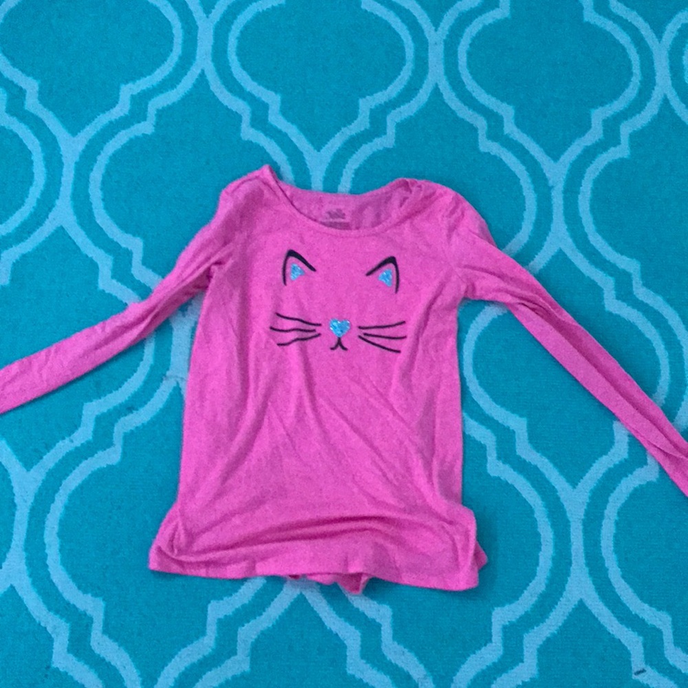 Pink kitty pajama shirt